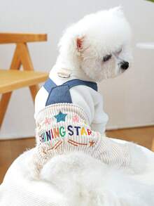 PETCIRCLE 1pc Pet Clothes, Dog Apparel 4-Leg Bib Pants, Cute Dog Clothes - Star Bib Pants - Multicolor - View 1