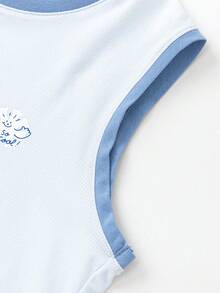 Balabala 男童幼儿夏季无袖背心短裤两件套轻薄透气家居服睡衣 - 藍色調 - 查看 3