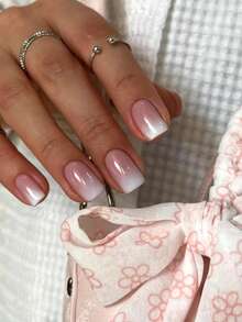 120pcs Minimalist Ombre Rectangle Fake Nails, Upgrade Your Manicure Style, Suitable For Women And Girls DIY Nails, Press-On Nails, Nail Art Supplies - Multicolor - View 6