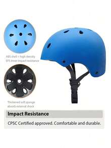 Complete Kids Guard Set – Durable ABS Shell Helmet & Padded Elbow Knee Guards For Scooter, Skate & Bike Riding - Blue - View 4