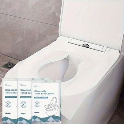 20/40/100pcs Disposable Flushable Toilet Seat Covers | Convenient Travel-Size Soft Paper Covers For Comfort And Hygiene