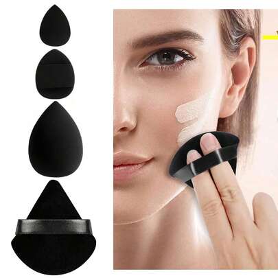 4/12 Miếng Bông Trang Điểm Dùng Cho Kem Dạng Lỏng, Kem Và Phấn, Bông Trang Điểm Hình Tam Giác Dùng Cho Kem Nền và Phấn Phủ, Bông Trang Điểm Dùng Được Cả Khi Khô và Ướt