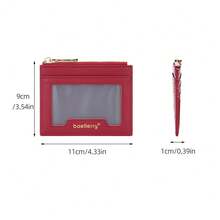 Baellerry Ins Style Mini Ultra-Thin Card Holder, Multi-Card Slots Coin Purse, Transparent ID Window Card Case, Women's Anti-Demagnetization Mini Wallet For Women Money Wallet Purse Wallet Small Wallet Card Wallet Travel Essential Summer - Multicolor - View 3