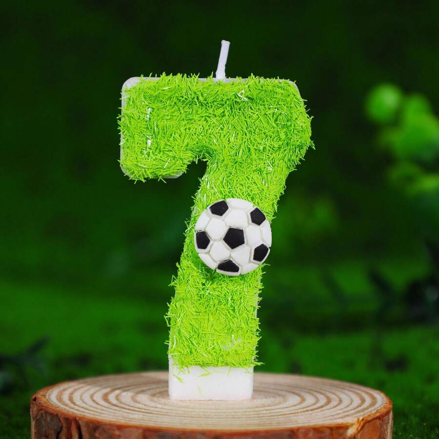 FIFA FIFA 2026 World Cup Football Themed Digit Candles, Lawn Football Creative Birthday Cake Decor, 0-9 Selectable, Football Fan Party Birthday Dessert Table Accessories - View 1