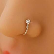 1 chiếc khuyên mũi giả hình quả bầu bằng đồng đính đá Zirconia thanh lịch, thích hợp làm quà tặng cho phụ nữ dự tiệc đêm. - Nhiều màu - Xem 7