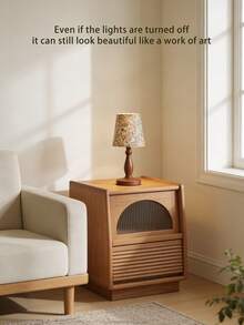 1pc LED Wooden Grain Metal Desk Lamp, Retro Fabric Pleated Lampshade Soft Light, Nordic, Italian Style, Rustic Living Room Bedroom Modern Minimalist Reading Study Desk Personalized Creative Minimalist, Warm Light Decor Multi-Purpose Warm Light Camping Romantic Elegant Atmosphere Bedside Nightlight - Multicolor - View 7