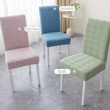 Elastic Stretch Dining Chair Cover Jacquard Chair Cushion Cover Polar Fleece Waterproof Seat Covers Chair Protectors - Multicolor - View 9