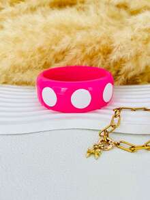3pcs Unique Cuff Bracelets,Resin Bangles,Wide Bangles,Big Chunky Bracelet,Multi-Color Mixed Bracelet Set,Luxury And Elegant Style For Her - Multicolor - View 2