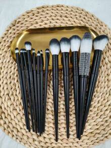 13pcs Makeup Brush Set, Eye Shadow, Blush Professional Brushes, Makeup Brush Set, Makeup Brush Set, Makeup Brush Set, Complete Makeup Set, Makeup Brush Set, Complete Makeup Set, Makeup Brush Set, Makeup Brush Set, Makeup Gift Set - Black - View 6