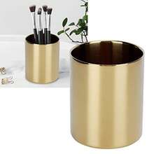 TOPINCN Titular de la Pluma de Acero Inoxidable Floreros Pluma Maquillaje Pincel Contenedor Lápiz Taza Organizador de Escritorio Oro - Dorado - Ver 7