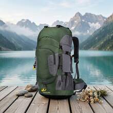 60L Waterproof Hiking Backpack For Men - MultiFunctional Travel Bag With Rain Cover, Adjustable Straps & Multiple Compartments, Perfect For Outdoor Adventures, Camping, And Dad Gifts - Green - View 3