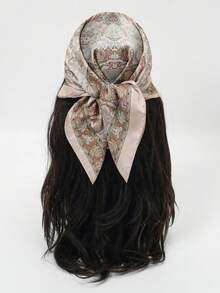 1条70厘米缎面印花时尚多功能方巾/头巾 - 彩色 - 查看 1