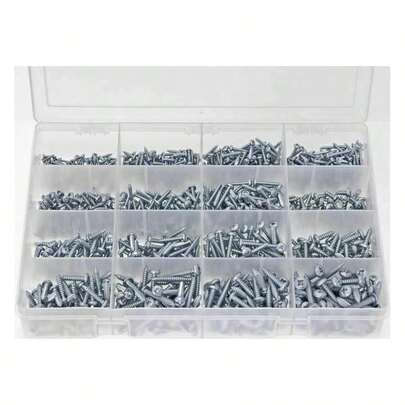 LARGE 1150 PCE Assorted Box BZP Self-Tapping Screws Pozi Pan Head No 4 6 8 10 14