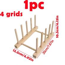 1 Set Of Wooden Bowl, Plate, Cup, Book, Pot Lid, Cutting Board, Dish Rack, Suitable For Kitchen, Reading Room Or Collection Room - Multicolor - View 11