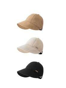 3pcs/1pc Women's Quick-Dry Solid Color Baseball Cap, With Brim, Summer Outdoor Golf Beach Hat, Suitable For Vacation, Beach, Gift, Ponytail - Foldable - Quick-Dry Summer Beach Outdoor Sun Hat - UV Protection Baseball Cap, Ultra-Light Fabric, Ultra-Light - Upgraded Version (larger and Wider) - View 2