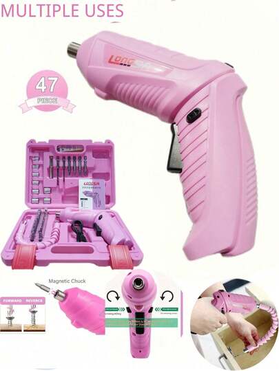 Rechargeable Wireless Electric Screwdriver Set - Rotary Tool Kit, Includes Multi-Function Mini Electric Drill, LED Light And Portable Case - Ideal For DIY, Home Repair And Woodworking Projects, USB Rechargeable Foldable Mini Electric Screwdriver For Home DIY, Rechargeable Wireless Electric Screwdriver Set - Multi-Function Rotary Tool