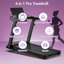 CURSOR FITNESS 4 In 1 Treadmill With 16% Auto-Incline, Foldable Home Treadmill With 3-Level Adjustable Height And Quiet 3.5 HP Motor, Max. 400LBS - US B Type Plug(110-127V) - View 6