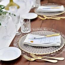 12/24/50/100 piezas Manteles individuales de lámina de oro, elegantes y de moda, minimalistas y rústicos, de alta gama y personalizados, resistentes al desgaste, adecuados para decoración de bodas, protección de vajilla, Día de la Madre, Día del Padre y reuniones familiares diarias - Plateado - Ver 4
