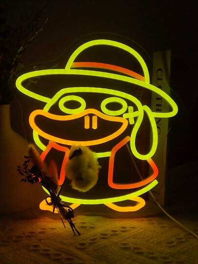 Biển đèn LED neon hình vịt đeo kính bơi dễ thương, dùng nguồn USB, có công tắc điều chỉnh độ sáng, lý tưởng để trang trí quán bar, phòng ngủ, phòng khách, sinh nhật, phòng chơi game, phòng giải trí và câu lạc bộ, món quà sinh nhật và lễ hội hoàn hảo.
