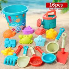Set Mainan Pantai Anak, Bermain Air & Pasir Musim Panas, Alat Penggali Pasir, Sekop, Ember Pantai, Hadiah Musim Panas Sempurna untuk Anak-anak, Warna dan Gaya Acak - MultiWarna - View 10
