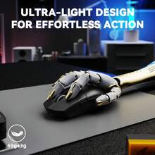 ATTACK SHARK G3PRO 无线游戏鼠标，带 RGB 充电底座，支持 2.4G/USB-C 有线/蓝牙连接，采用 PAW3311 光学传感器，1K 轮询率，25K DPI 可调，500mAh 电池，超轻 59g 鼠标 - 查看 6