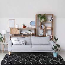 Chicrug - Alfombra geométrica moderna para recámara 2 x 6 pies espuma viscoelástica para interior pasillo de pasillo alfombra esponjosa para sala de estar mesita de noche decoración para - Pasillo de 6 x 2 - Ver 4