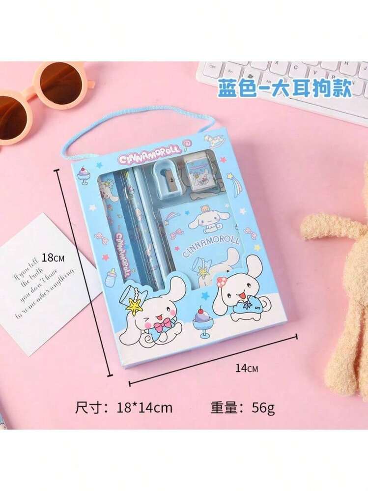 SANRIO 一套铅笔、尺子、卷笔刀、橡皮、笔记本文具套装，男女童文具礼盒，返校校园用品，创意绘画办公用品，学习用品，猫咪文具套装礼品，理想的儿童生日礼物，DIY手工（部分配件随机）（包装设计随机） - 彩色 - 查看 6