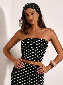 1 chiếc băng đô nữ, họa tiết chấm bi đen trắng cổ điển, phụ kiện tóc mùa hè giản dị, đa năng và tối giản, phù hợp sử dụng hàng ngày, đi nghỉ mát, du lịch. - màu đen - Xem 1