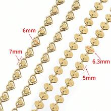 1米金色不锈钢星形链，椭圆形心形，手工制作，可用于DIY项链、手链、珠宝制作 - 不銹鋼鏈條 - 查看 4