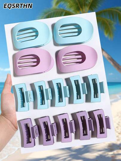 Bộ 14 kẹp tóc màu pastel mờ dành cho nữ - Kẹp tóc kiểu Pháp cỡ lớn, phù hợp với cả tóc dày và mỏng, giữ tóc chắc chắn, phụ kiện thời trang mùa hè dễ thương, chống trơn trượt, vật dụng cần thiết hàng ngày cho nhà tạo mẫu tóc.