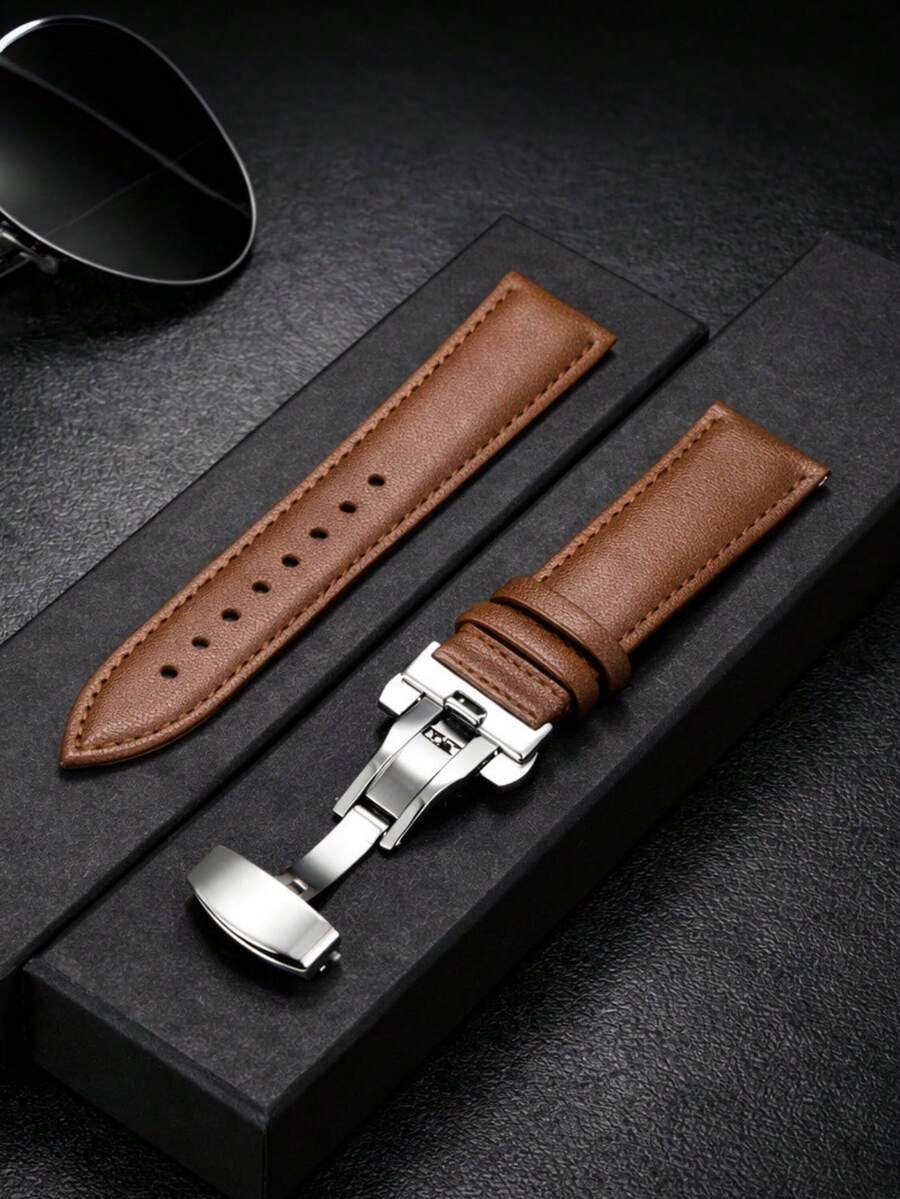 1条20mm/22mm男女通用商务深棕色真皮表带，优雅皮革表带，适用于三星Galaxy Watch 4/5/6/7（40mm/44mm），适合正式场合和日常佩戴，也适用于Galaxy Watch 3（41mm/45mm）和Watch GT2（46mm）。 - 淺棕色 - 查看 1