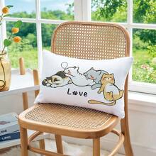 1 szt. Poszewka na poduszkę z motywem leniwego kota, miękka tkanina aksamitna w kolorze brzoskwini, nadruk jednostronny, wymiary 30*50 cm/40*60 cm, odpowiednia do salonu, sypialni, na wesele, sofę, do wystroju domu, na prezent świąteczny (bez wkładu do poduszki) - Wielokolorowe - Zobacz 10