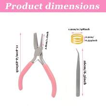 2件/3件套粉色珠宝钳套装，包含开口环钳、珠宝镊子、半圆形精密珠宝钳 - 用于DIY手工和家居维修的弯曲和成型工具 - 珠寶鉗套裝 - 查看 2
