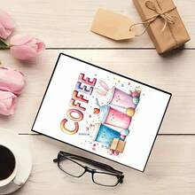 可爱的复活节咖啡兔笔记本 - 黑色 - 查看 2