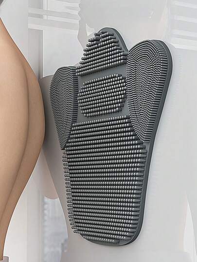 1个多功能超大加厚吸盘式背部按摩刷，柔软刷毛可深层按摩清洁，符合人体工学设计，适用于沐浴/足浴，防滑吸盘 - 淋浴刷