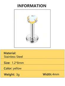 1 pieza Anillo/Pendiente en forma de corazón de acero inoxidable de 1.2*8mm, adecuado para joyería de perforación de hombres y mujeres - Piercing labial en forma de corazón - Ver 11