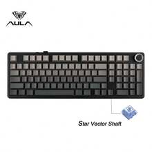 AULA F99 Pro 无线机械键盘，带旋钮，三种连接模式：蓝牙 5.0/USB-C/2.4GHz，垫片式安装，静音设计，RGB 背光，支持热插拔，PBT 键帽，适用于 PC 游戏 - 查看 15