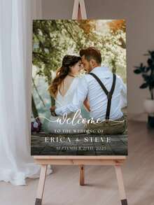 Elegant Photo Wedding Welcome Sign Template, Welcome Board, Wedding Photo Collage, Modern Welcome Sign, Printable Wedding Reception Poster - Multicolor - View 2