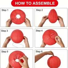 4pcs Red Foldable Paper Lanterns, Multipurpose Hanging Decor, Suitable For Chinese New Year, Birthday, Wedding And Other Occasions - Red - View 12