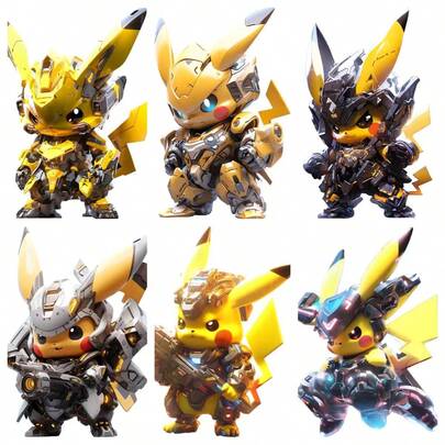 pokemon Hình dán anime Pokémon tuyệt đẹp, chủ đề Robot/Áo giáp/Khoa học viễn tưởng, chất liệu PVC chống thấm nước, tự dán, vinyl, thích hợp cho laptop, làm quà tặng, sưu tầm, trang trí phòng.