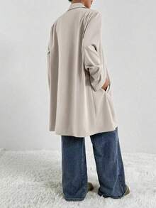 Women's Grey Casual Commuter Trench Coat Thin, Spring/Summer - Grey - View 5