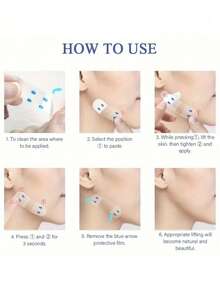 200pcs/80pcs/40pcs/4pcs Invisible Face Lifting Tape, Used For Lifting Skin, Women's Instant Face Lifting Tape, Lifting Skin And Concealing Makeup Tape, For Double Chin & Neck, Face Slimming - Alcohol-Free, Suitable For All Skin Types, Unisex - White - View 3