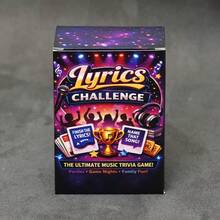 Music Trivia Card Game Party Gathering Entertainment 140 Cards Song Lyrics Knowledge Challenge Urban Culture Musical Hits Retro Grooves Interactive Social Tabletop Deck Fun Gift Set Soulful Melodies Rhythmic Nostalgia Rapping Singing Vocals Competition - Purple - View 3