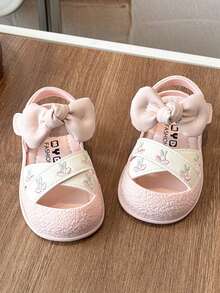 2026 Nuevas sandalias de verano para niñas pequeñas con punta cerrada, sandalias de princesa de suela blanda para bebé - Rosa - Ver 5
