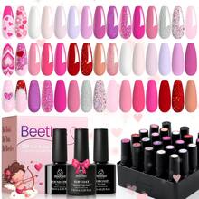 Beetles Spring Gel Polish Set - Fingertip Palette, 32 Colors Valentines Polish Set With Base Top Coat - 20 Color Alluring Sweetie - 查看 1