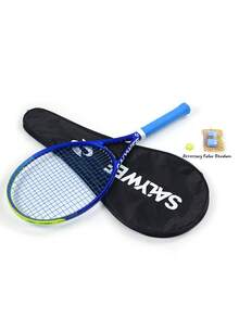 SALYWEE Professional Composite Carbon Fiber Adults Tennis Racket, Shock-Absorbing, Blue And Fluorescent Green Color Combination, Frosted Texture, Ultra-Sticky Handglue For Enhanced Control, Suitable For Offensive Athletes - Blue - View 13