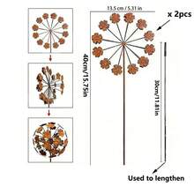 2个复古金属花园标牌 | 复古铁艺花园插牌 | 适用于庭院、花园、节日和季节性装饰 - 2支繡球花地插 - 查看 12