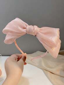 1件装女童春夏超仙女网纱蝴蝶结发带，带闪亮丝线，适合日常佩戴 - 彩色 - 查看 6