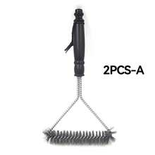 2 pezzi Spazzola per barbecue in acciaio inossidabile, Spazzola per pulizia griglia barbecue, Spazzola a rullo a forma di Y con manico lungo, Spazzola per pulizia antiaderente per barbecue, Spazzola a rete triangolare per barbecue, Accessori per barbecue - Multicolore - Visualizzare 14