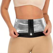 Women's Slimming Sauna Waist Trimmer Belt, Adjustable Zipper Design To Shape Waistline, Improve Posture, Abdominal Control - Grey - View 13